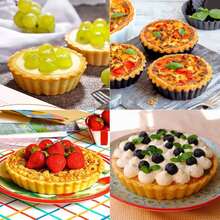 10pcs,Removable Bottom CakeMold, Pie Mold, Egg Tart Mold, DessertMold, Muffin Mold, Suitable For Pie,Baking,Cheesecake,Desser - Multicolor - View 6