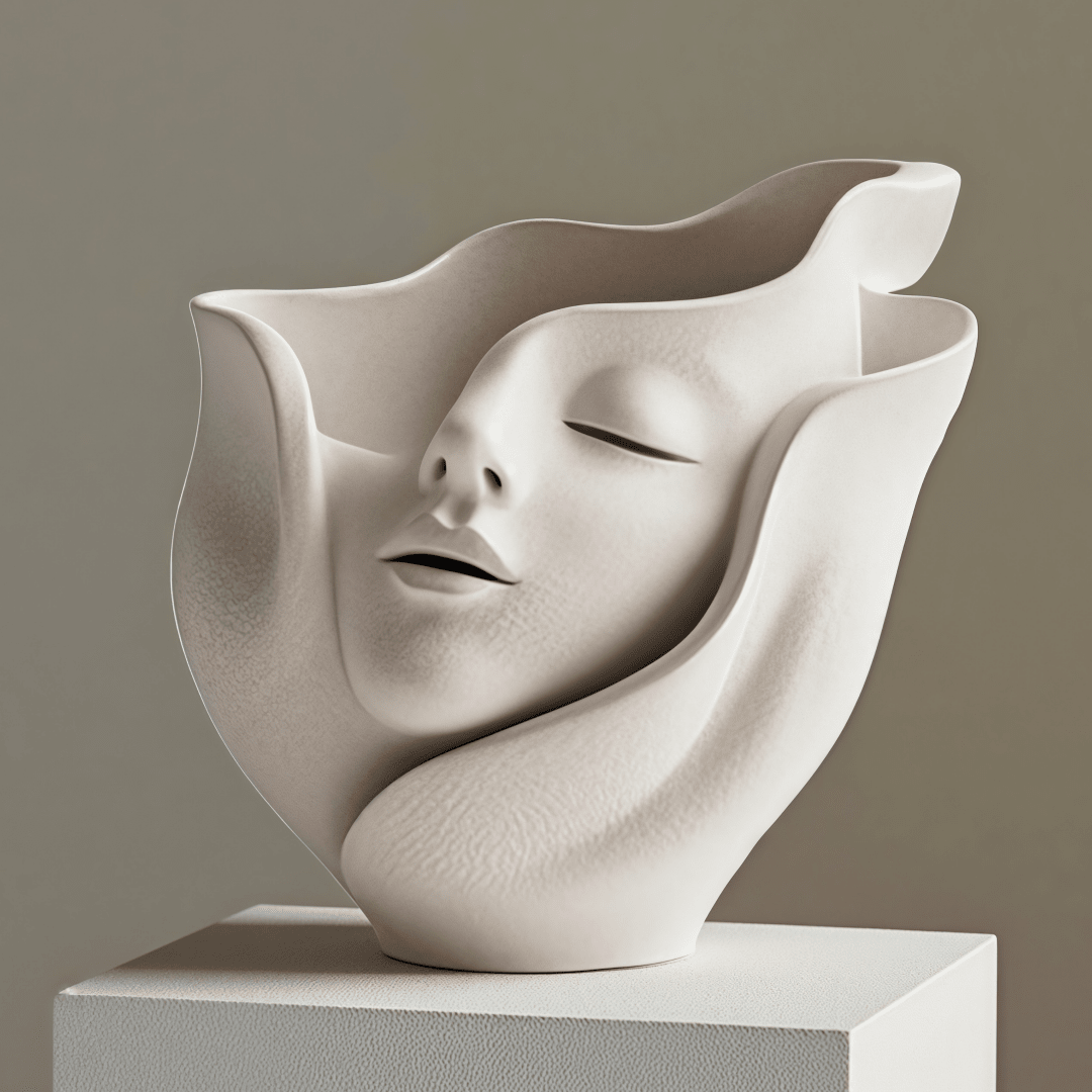 Artistic Face Silicone Mold - Reusable DIY Candle, Resin & Succulent Planter Kit - Gothic Home Decor, Halloween Props & Dark Academia Gifts For Creatives (Museum-Quality Sculptural Design