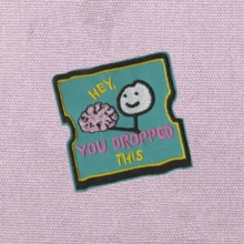 嘿，你掉了这个嬉皮朋克摇滚卡通冒险趣味酷炫贴纸缝纫贴片DIY服装配饰刺绣缝纫熨烫贴片，适用于衣服、裤子、鞋子、包包、帽子 - 彩色 - 查看 5