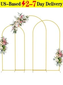 Wedding Arch Backdrop Brackets 7.2FT,6.6FT ,6FT , Gold Arch Backdrop Stand - Elegant Wedding Arch Frame For Balloons, Flowers, Tulle Decor, Easy Setup Metal Display Stand For Stunning Backdrops, Decorative Balloon Arch Stand For Wedding Ceremony Shower Birthday Party Garden Flower Balloon Arch Decoration, Easy To Install, Durable And Sturdy,Multi-Functional Interior And Exterior Decorative Frames[US Local Warehouse] - Nhiều màu - Xem 1