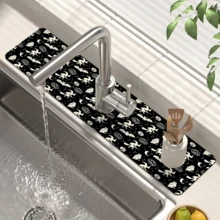 1pc Cute Ghost Pattern Printed Faucet Cover, Halloween Gift, Halloween Decor, Durable Polyester, Quick Dry, Easy Clean, Suitable For Kitchen And Bathroom, Easy Installation, Daily Decor, Gift, Bathroom Mat, Durable Faucet Cover, Faucet Accessory - Multicolor - View 9