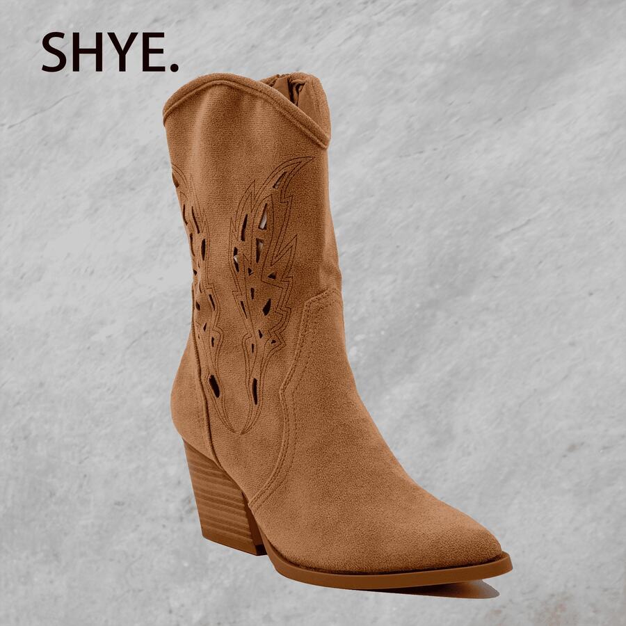 Faux Suede Cowboy Boot Cowboy Holiday - Lạc đà - Xem 1