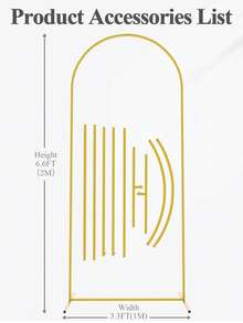 Wedding Arch Backdrop Brackets 7.2FT,6.6FT ,6FT , Gold Arch Backdrop Stand - Elegant Wedding Arch Frame For Balloons, Flowers, Tulle Decor, Easy Setup Metal Display Stand For Stunning Backdrops, Decorative Balloon Arch Stand For Wedding Ceremony Shower Birthday Party Garden Flower Balloon Arch Decoration, Easy To Install, Durable And Sturdy,Multi-Functional Interior And Exterior Decorative Frames[US Local Warehouse] - Nhiều màu - Xem 13