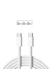 Cable de carga USB-C de 60W de Apple (1 metro), cable de carga y sincronización de datos rápido y conveniente para teléfonos y tabletas, cable de carga y datos original genuino - Blanco - Ver 1