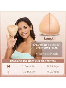 2 Pairs Double-Sided Adhesive Bra Pads, White Sticky Bra Pads, Adhesive Bra Pads, Lift-Up Bra Pads, Self-Adhesive Bra Pads, Instant Lift Bra Pads, Sports Bra/Swimsuit Lift-Up Bra Pads - Multicolor - View 5