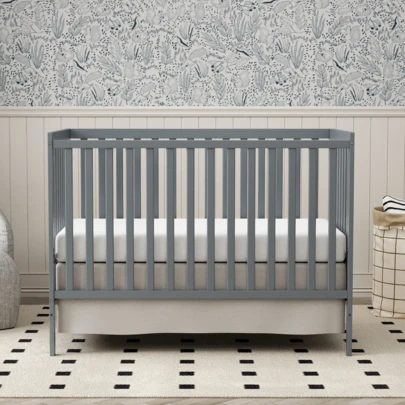 Goldzone Baby Crib, 5-In-1 Full Size Convertibl Toddler Bed With Natural Pinewood For Small Baby Newborn Nursery Furniture
