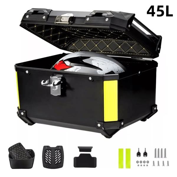 CASALIVA Maletero Motocicleta 45l Cajuela Caja Para Moto Con Llave Negro