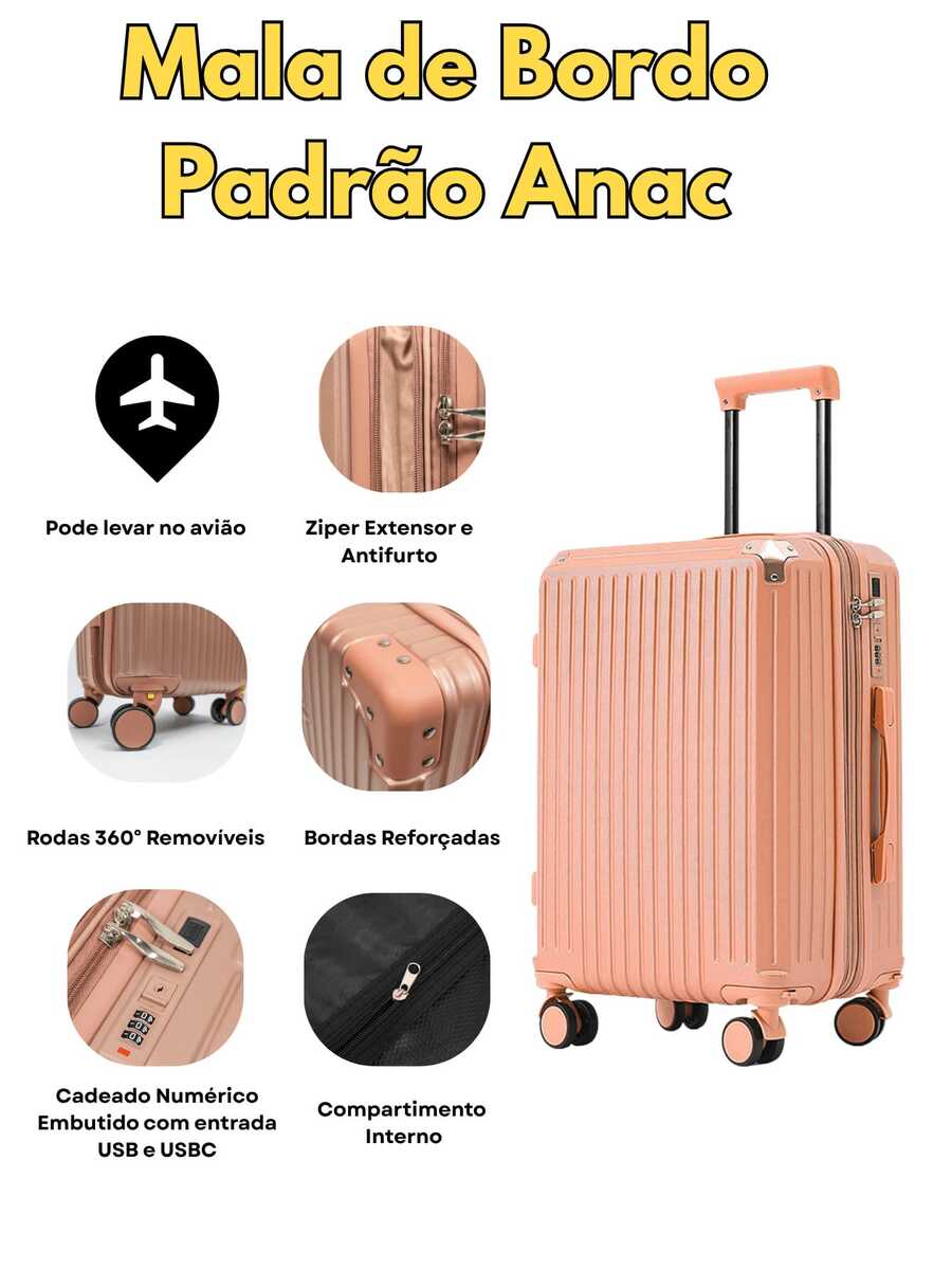 Elegance Carry-On Suitcase - Rosa vieja - Ver 1