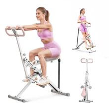 MERACH Squat Machine, 2 In 1 Squat Rowing Machine, Easy Setup & Foldable Exercise Equipment, Glute Trainer Machine, Glutes & Leg Home Workout Machine - White - View 2