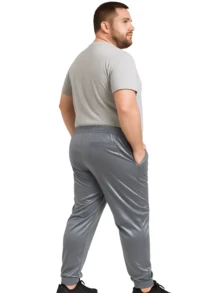 Plus Size G6 And G7 Men's Gym Drawstring Pants Kit 3 - 灰色 - 查看 5