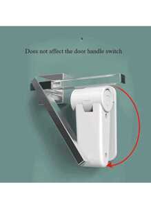 1pc Door Stopper Lock, Home Hotel Security Door Stopper, Anti-Theft Anti-Collision, No Drilling Installation, For Single Women, Portable Travel Door Lock, Protect Door Handle