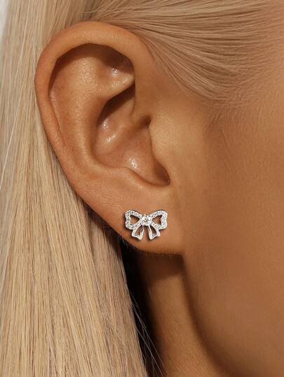 1 par de pendientes de mariposa con circonita de plata de ley 925, diseño único, versátil y elegante para uso diario, regalo para mujeres