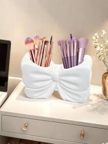 Giá đựng bàn chải đánh răng hình nơ, kệ đựng bàn chải đánh răng và mỹ phẩm dễ thương, đồ trang trí nơ cá nhân hóa, phụ kiện để bàn phòng tắm, đồ dùng phòng tắm gia đình (Hồng/Trắng), cũng có thể dùng làm bình hoa để bàn. - Nhiều màu - Xem 14