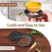 10pcs,Removable Bottom CakeMold, Pie Mold, Egg Tart Mold, DessertMold, Muffin Mold, Suitable For Pie,Baking,Cheesecake,Desser - Multicolor - View 9