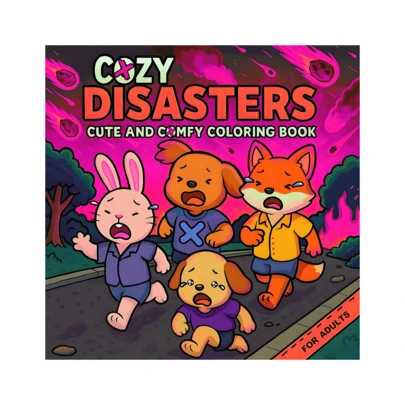 GDTME 暖心灾难：可爱温馨的成人绘本 | 可爱又古怪的氛围 | 犯罪与恐怖 | 简洁易用的设计，附赠5张随机贴纸，助您舒缓压力，放松身心。是开学季、万圣节、圣诞节及其他节日的绝佳礼物。