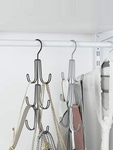 1个包袋挂钩 - 多功能腰带和领带挂钩，3层铁制手提包架，家庭卧室收纳整理器，女士白色T恤，女士黑色裤子，女士冬装，连衣裙，女士冬装，女士优雅连衣裙，女士白色衬衫，长袖，女士白色连体裤， - 彩色 - 查看 5