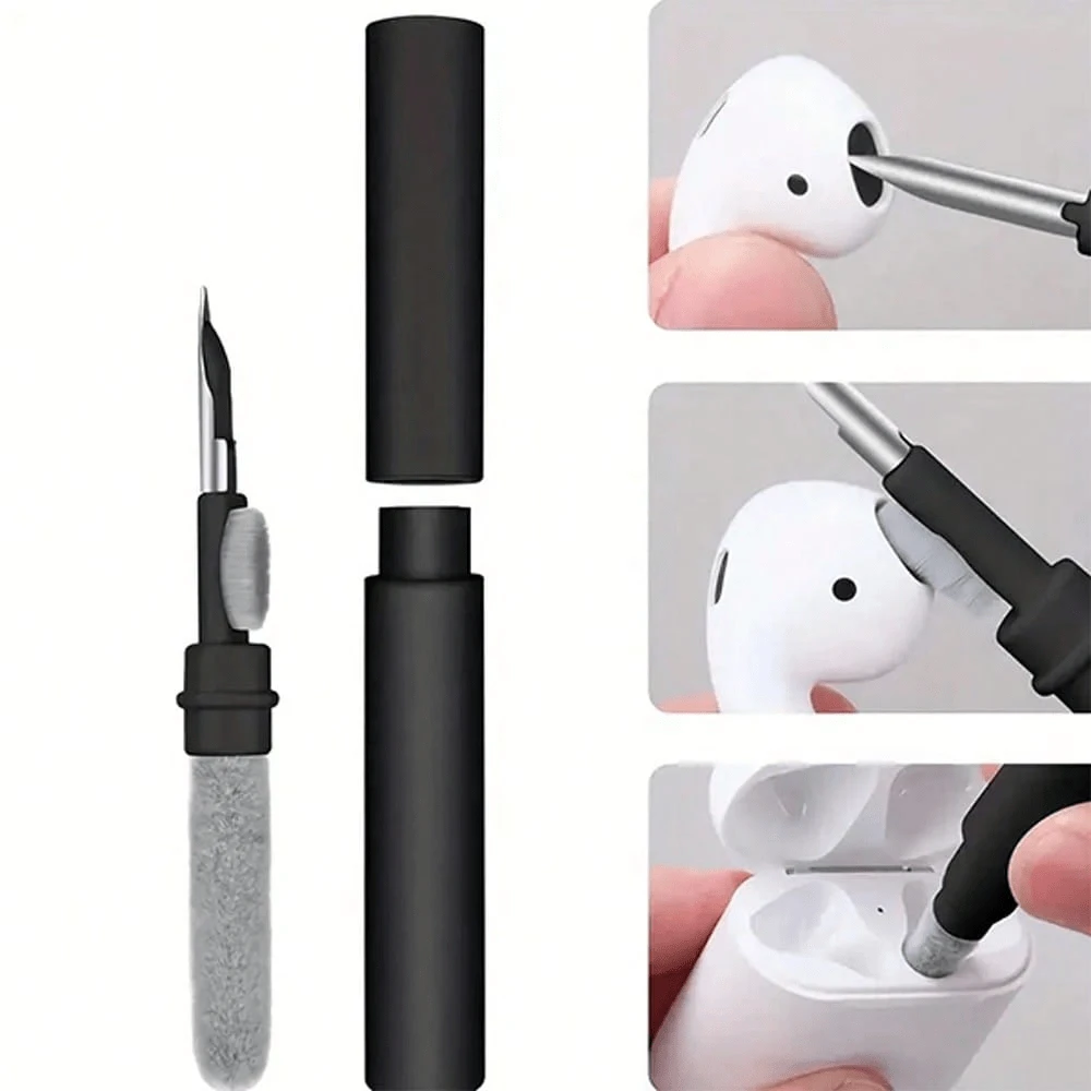 1pc Is A Three In One Wireless Headphone Cleaning Kit Suitable For Computers, Cameras, And Mobile Phones. It Features A Multifunctional Tool Design With A Precision Brush, Making It Perfect For Digital Devices And Jewelry Accessories. The Headphone Cleaning Tool Is Designed To Be Fashionable And Durable