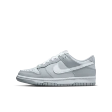 Nike Giày thể thao Dunk Low dành cho bé trai, chất liệu da bạch kim nguyên chất, bền bỉ, thiết kế mang tính biểu tượng DH9765-001 - Xám/Bạch kim nguyên chất/Trắng/Xám sói - Xem 1