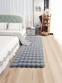 1pc Plush Rectangular Solid Color Rug, Soft High-Quality Fluffy And Easy-Clean Indoor Decorative Carpet, Suitable For Bedroom, Living Room, Sofa, Vanity, Tatami Room, Etc. Gifts Birthday Graduation - Multicolor - View 10