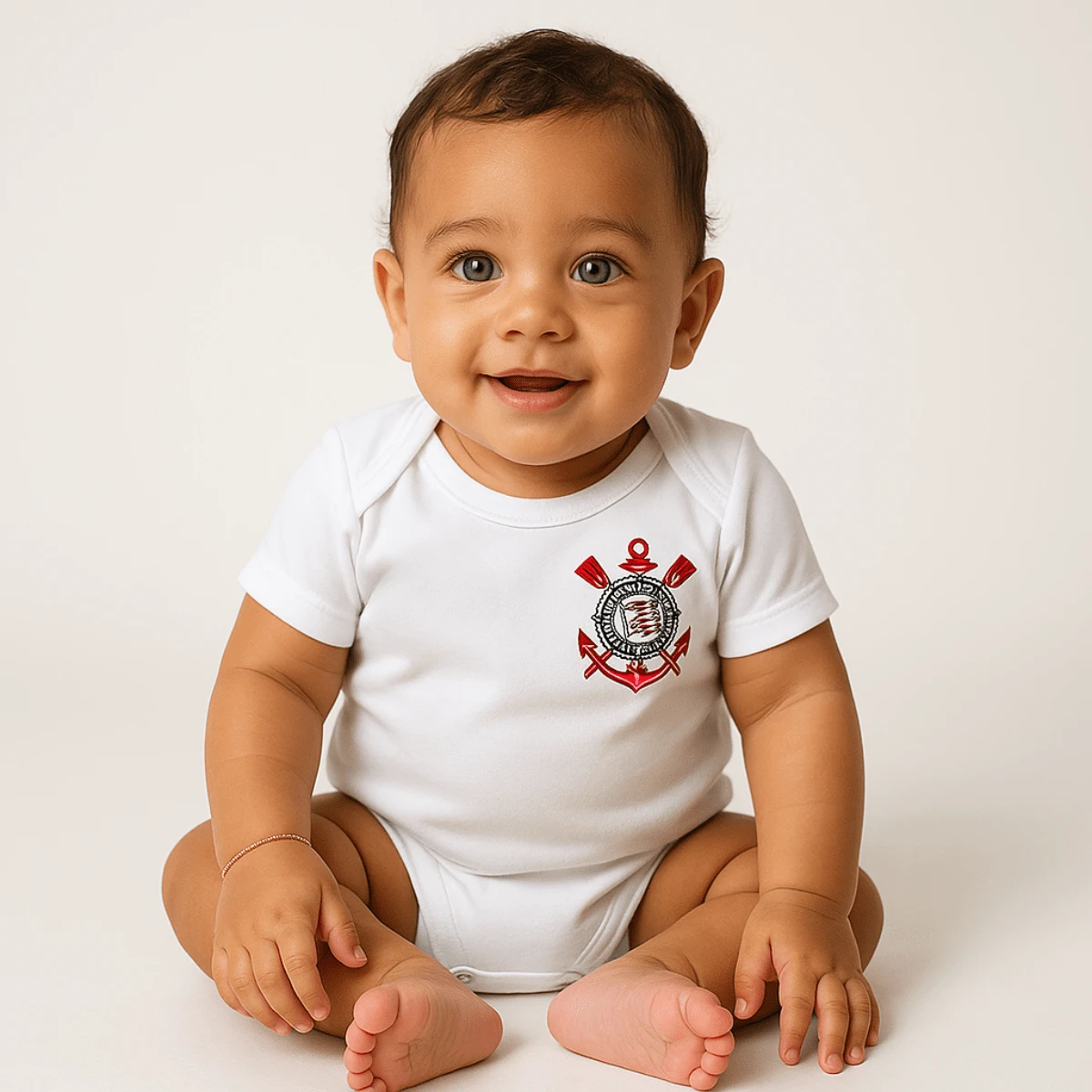 Timão Themed Monthiversary Baby Bodysuit Super Comfortable Premium Line - White Bodysuit - View 1