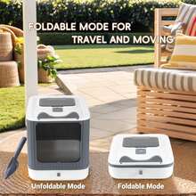 NetHong Large Cat Litter Box Self Cleaning Pan Drawer Anti-Splashing Cat Potty Tray UK,Foldable Cat Litter Box, Fully Enclosed Litter Box With Lid, Covered Kitty Kitten Litter Boxes Enclosure With Scoop, Odor Control, Easy To Clean, 3 Modes For Cat Up To 12 Lbs - Grey - View 4