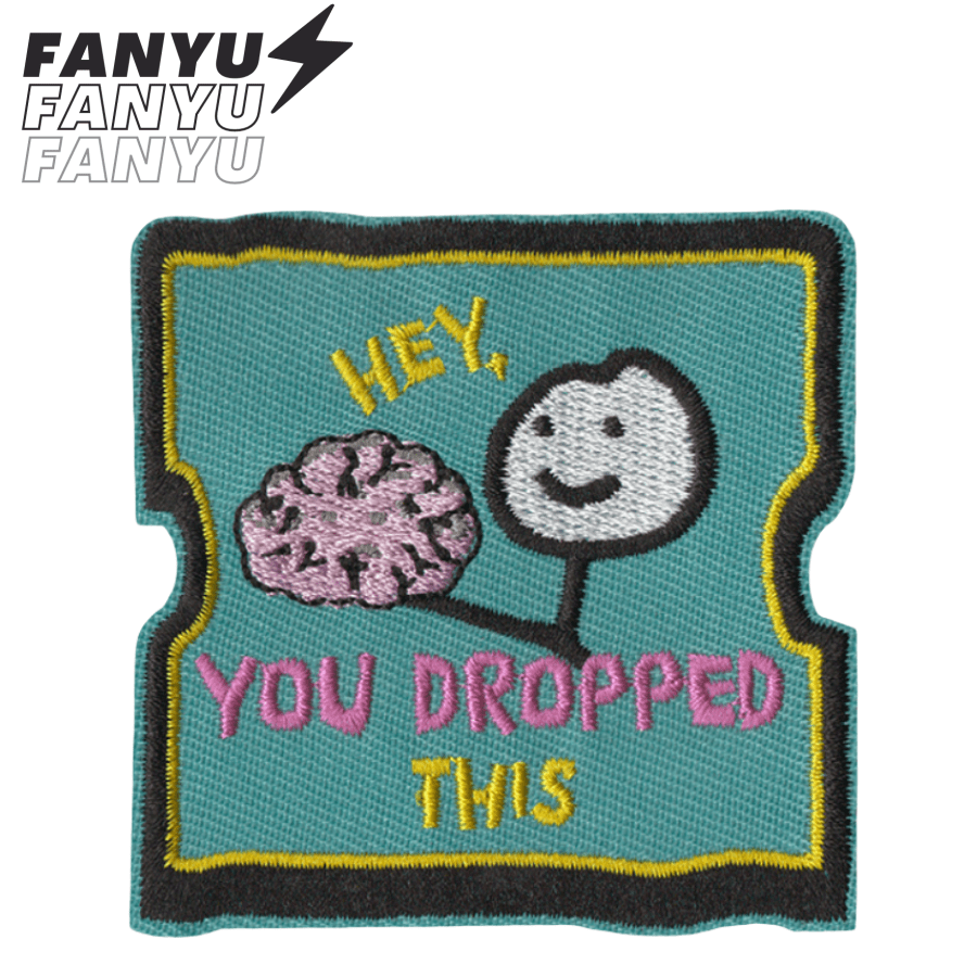 HEY,YOU DROPPED THIS Hippie Punk Rock Cartoon Adventure Funny Cool Sticker Sewing Patch DIY Clothing Accessory Embroidery Sewing Iron-On Applique Patch For Clothes, Pants, Shoes, Bags, Hats