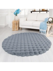 1pc Plush Soft Comfortable Circular Solid Color Rug, Cozy Fluffy Carpet Suitable For Bedroom, Living Room, Sofa, Vanity Area And More Gifts Birthday Graduation - Multicolor - View 4