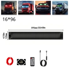 1 Piece Flexible LED Windshield Display For Cars, With Animated Flashing Devil Eyes, APP Programmable Soft LED Screen, Customizable Effects, Compatible With 24V Systems