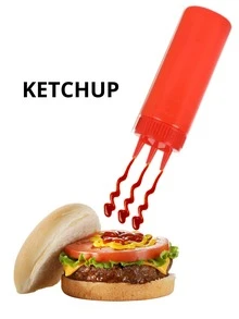 360ml Mustard Mayonnaise Ketchup Sauce Tube With 3 Nozzles - Multicolor - View 5
