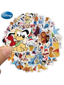 Disney 50张官方授权动画卡通贴纸套装，圣诞节生日礼物，防水乙烯基材质，适用于笔记本电脑、滑板、行李箱等，图案包括史迪奇、米奇、小熊维尼、白雪公主、花木兰、狮子王等。 - 查看 4