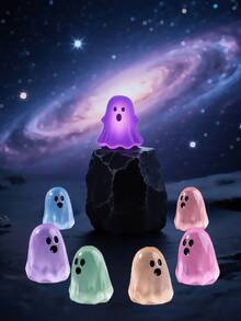 30/15/5pcs Creative Night Light Little Ghost Jumps, DIY Luminous Dark Mini Ghost Decoration Kit, Micro Landscape Halloween Decoration, Desktop Decoration, Halloween Widgets, Festival / Birthday / Halloween Gifts