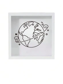 1pc Display Frame Money Bank Ticket Holder For Travel, Concert Tickets Storage School Supplies, Back To School - Round Earth - View 9