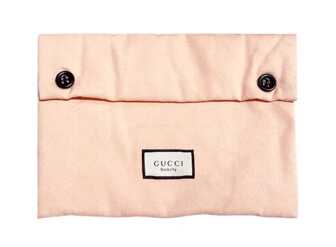 Gucci Borsa cosmetica in tela rosa, 21,5 cm x 15 cm x 5 cm, stile dolce