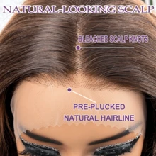 200% 密度 13x6 高清蕾丝前假发，渐变色蜂蜜金色挑染短波浪鲍勃假发，波浪形，预拔漂白结，零压力佩戴透气夏季鲍勃假发，适合所有种族的女性 - SP4/27 - 查看 5