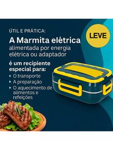 Lancheira Marmita Elétrica Doméstica E Veículo 12v / 110vtop - Azul Royal - Visão 3