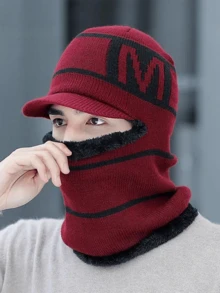 1pc Casual Solid Color Warm Thermal Lined Knit Beanie Hat, Versatile For Autumn/Winter Outdoor & Daily Use (Random Fleece Color) - Multicolor - View 11