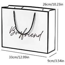 1个独特的优质男友礼品袋，纸质礼品袋，周年纪念礼品袋，可折叠轻便购物袋，生日、圣诞节、情人节送给男友的最佳礼物之选 - 彩色 - 查看 4
