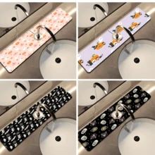 1pc Cute Ghost Pattern Printed Faucet Cover, Halloween Gift, Halloween Decor, Durable Polyester, Quick Dry, Easy Clean, Suitable For Kitchen And Bathroom, Easy Installation, Daily Decor, Gift, Bathroom Mat, Durable Faucet Cover, Faucet Accessory - Multicolor - View 1