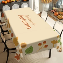 1/20 piezas Mantel rectangular de otoño, mantel con estampado de hojas de otoño, adecuado para interiores/exteriores, restaurante, cocina, fiesta, decoración del hogar y regalo de otoño, decoración del hogar, protección perfecta para tu mesa - Multicolor - Ver 12