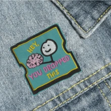 嘿，你掉了这个嬉皮朋克摇滚卡通冒险趣味酷炫贴纸缝纫贴片DIY服装配饰刺绣缝纫熨烫贴片，适用于衣服、裤子、鞋子、包包、帽子 - 彩色 - 查看 3