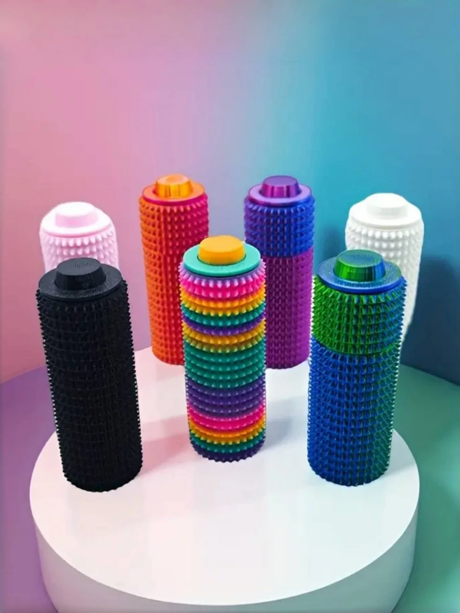 1 件迷你减压玩具，3D 打印尖刺手柄，缓解焦虑的益智玩具，送给成人的独特礼物 - 彩色 - 查看 1