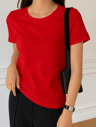 Blusa Básica Mujer Ajustada Casual Moda Suave Brush Poliéster