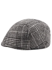 Men Beret Hat, British Plaid Pattern Newsboy Cap, Retro Elegant Newsboy Hat, Breathable Adjustable Unisex Cap - A - View 15