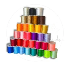 Kit 10 Cores Fio de Cetim 100mts 1mm Atacado - Fio Seda Rabo de Rato, p/ Tranças Artesanato - Transparente - Visão 3