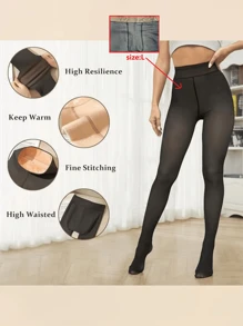 1pc Women's 200g Thermal Black Thermal Lined Tights/Pantyhose,Warm Tights,Thickened Fleece Stockings,Translucent,High Elastic,Sexy Slim Fit Leggings,Soft And Smooth,Fashionable Leg Slimming,Suitable For Fashionista Girl,Young Lady,Teenager,-10~10°C,Autumn/Winter Tights,Party,Disco,Various Holidays, Sports, Leisure, Business And Other Daily Wear.