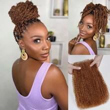 HJ WEAVE BEAUTY Capelli afro castani ricci e arruffati per intrecciare 1 mazzetto di 55 g di capelli naturali per intrecciare senza cimosa Parrucca brasiliana in capelli umani naturali