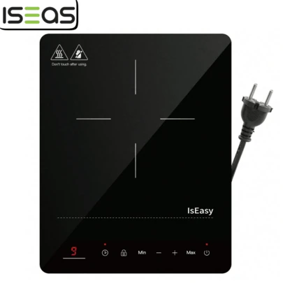 IsEasy Placa à Inducción Portátil, Placa de Cuisson à Inducción 2100W, Mesa Inducción 1 Foyers, Avec Minuterie, Verrou Enfants (Plaque 1 Feux -B)