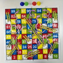 Gra planszowa "Węże i drabiny", 1/2/3/5 zestawów, klasyczna, rozrywkowa gra rodzinna, prezent urodzinowy/świąteczny, idealna do rozwijania umiejętności rozumienia i strategii, idealna dla rodziny, wytrzymały materiał plastikowy, nowość - Wielokolorowe - Zobacz 5