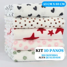 Kit 43cm x 65cm Com 3, 5, 10 e 15 UN Pano de Microfibra Cozinha Copa Prato Estampado 43cm x 65cm Gigante