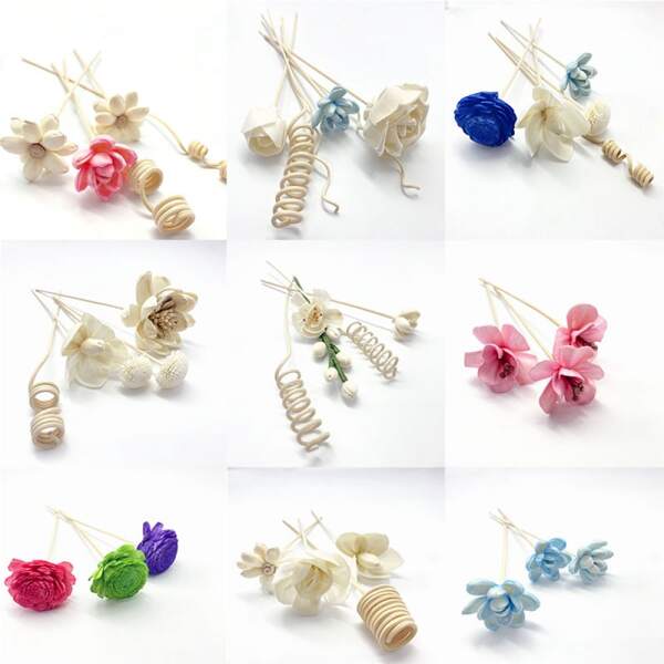 NUEVO Set de 3/4/5/6 piezas de Varillas de Repuesto para Difusor de Aroma con Flores Artificiales y Juncos de Ratán